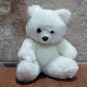 Vintage Prestige White Teddy Bear Toy Plush Stuffed Animal 1985